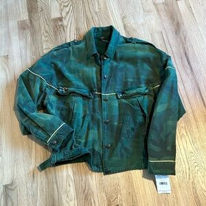 Free People camouflage green jacket